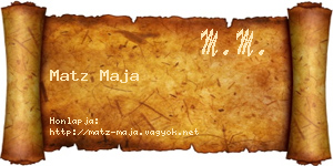 Matz Maja névjegykártya